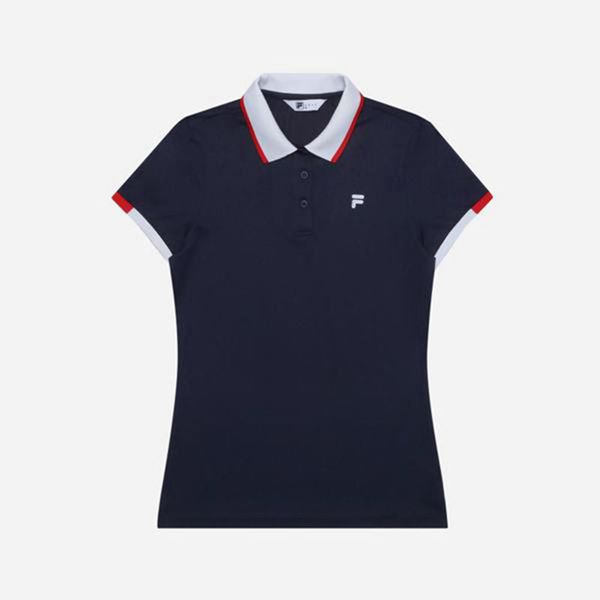 Fila Golf Pq S/S Women's Polo Shirts - Navy,NZ 847-56391